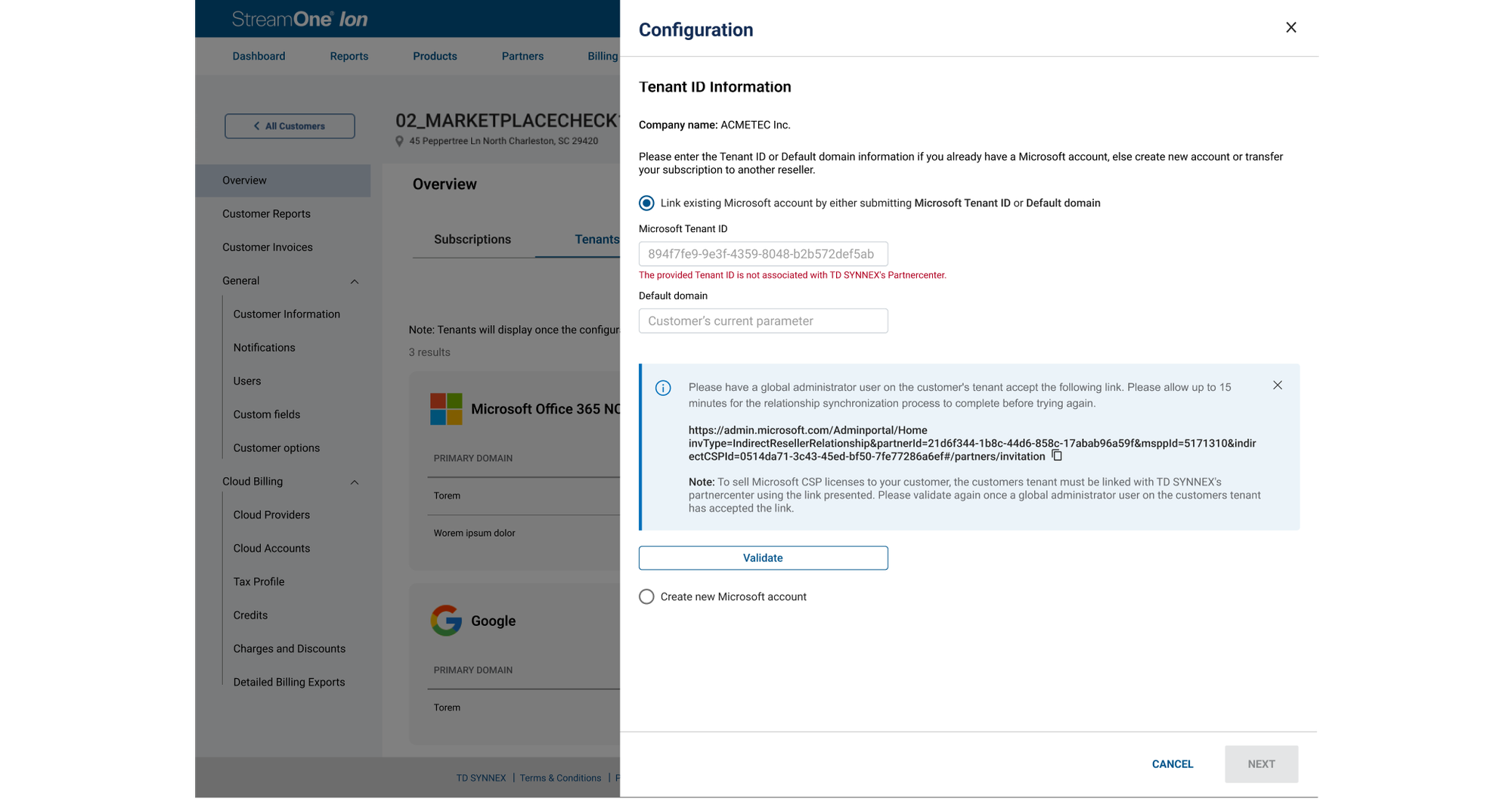Validation feedback · Error state with next-step guidance; the pictured guidance copy was placeholder text.